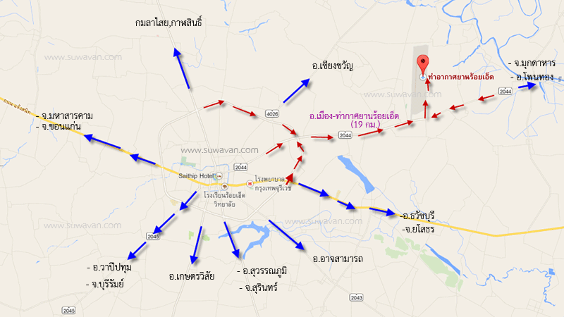 แผนที่สนามบินร้อยเอ็ด